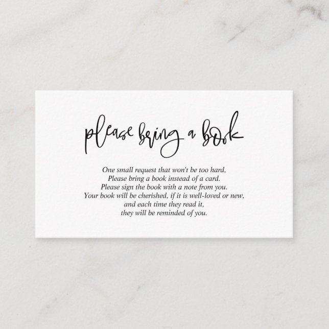 Carte D'accompagnement Livres pour bébé, Creative Black Script (Devant)