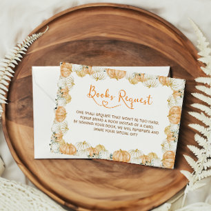 Carte D'accompagnement Livres pour bébé Cute Pumpkin Floral Baby Shower
