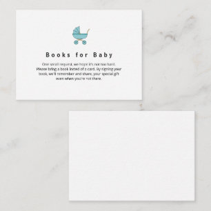 Carte D'accompagnement Livres pour bébé dans une poussette bleue moderne 