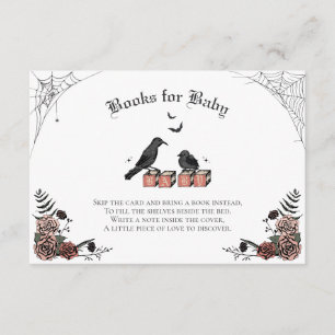 Carte D'accompagnement Livres pour bébé de Baby Shower gothique blanc Béb