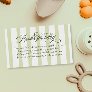 Carte D'accompagnement Livres pour bébé de la Baby Shower Écriture Élégan