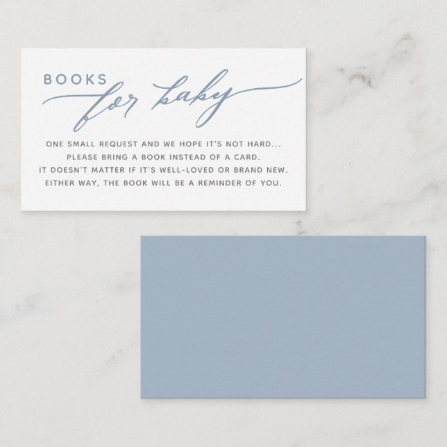 Carte D'accompagnement Livres Pour Bébé Élégant Baby shower Script (Devant / Derrière)