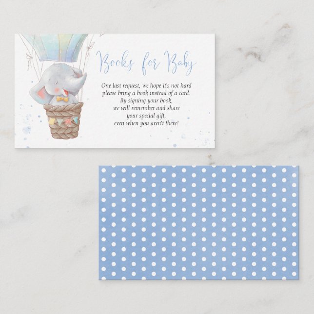 Carte D'accompagnement Livres pour bébé Elephant Books for Baby Enclôture (Devant / Derrière)