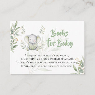 Carte D'accompagnement Livres pour bébé Éléphant Eucalyptus Genre Neutre 