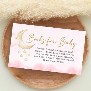 Carte D'accompagnement Livres pour bébé Fête de Bébé Rose Over the Moon