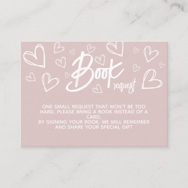 Carte D'accompagnement Livres pour bébé fille rose douche moderne (Devant)