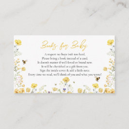 Carte D'accompagnement Livres Pour Bébé Fleur sauvage Floral Honey Bee
