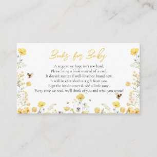 Carte D'accompagnement Livres Pour Bébé Fleur sauvage Floral Honey Bee