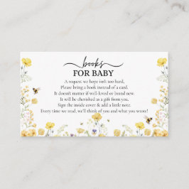 Carte D'accompagnement Livres Pour Bébé Fleur sauvage Floral Honey Bee