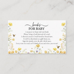 Carte D'accompagnement Livres Pour Bébé Fleur sauvage Floral Honey Bee