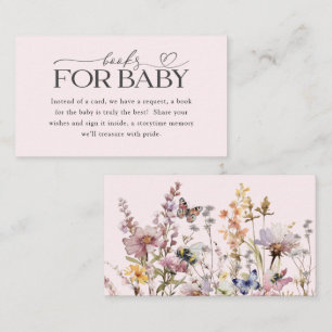 Carte D'accompagnement Livres pour bébé Fleur sauvage rose tendre