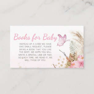 Carte D'accompagnement Livres pour bébé Fleurs Papillon pour Baby Shower