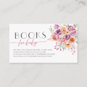 Carte D'accompagnement Livres pour bébé Floral aquarelle rose tendre