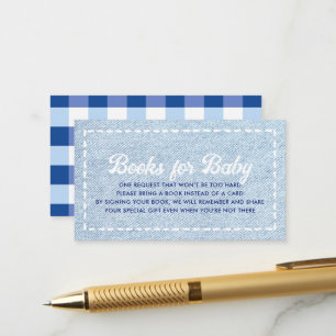 Carte D'accompagnement Livres pour bébé garçon Baby Shower Blue Jean Baby
