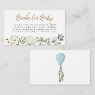 Carte D'accompagnement Livres pour bébé garçon Blue Balloon Floral
