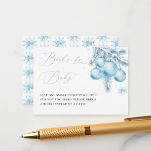 Carte D'accompagnement Livres pour bébé garçon d'hiver de Noël bleu