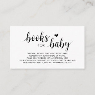 Carte D'accompagnement Livres pour bébé, Modern Cute Black Script