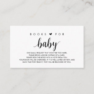 Carte D'accompagnement Livres pour bébé, Modern Cute Black Script Enclo