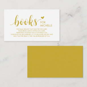 Carte D'accompagnement Livres pour bébé, Modern Cute Gold Script