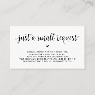 Carte D'accompagnement Livres pour bébé, moderne rustique noir Script