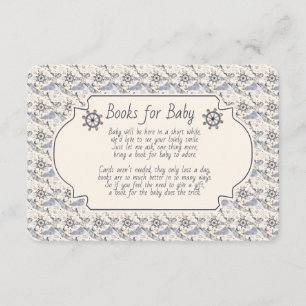 Carte D'accompagnement Livres pour bébé motif marin bleu bronzé