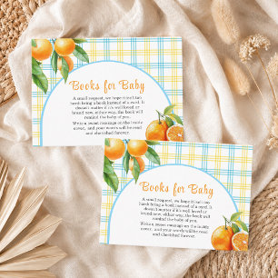 Carte D'accompagnement Livres pour bébé oranges Fête de bébé bleu