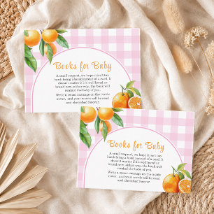 Carte D'accompagnement Livres pour bébé oranges rose Baby Shower
