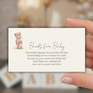 Carte D'accompagnement Livres pour bébé Ourson Rose Mignon Jouant au Golf