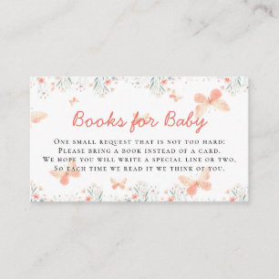 Carte D'accompagnement Livres pour Bébé Papillon Fleurs sauvages Fille Do