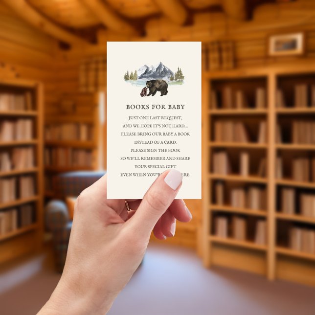 Carte D'accompagnement Livres Pour Bébé Poème Ours Baby shower (Créateur téléchargé)