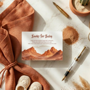 Carte D'accompagnement Livres pour bébé pour Baby Shower Boho Desert Moun