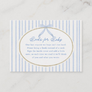 Carte D'accompagnement Livres pour bébé pour Baby Shower Cottage Blue