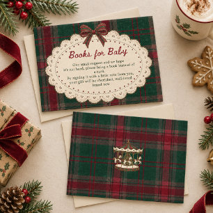 Carte D'accompagnement Livres pour bébé pour Baby Shower de Noël avec un 