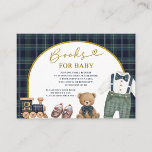 Carte D'accompagnement Livres pour bébé pour Baby Shower de petit gentlem