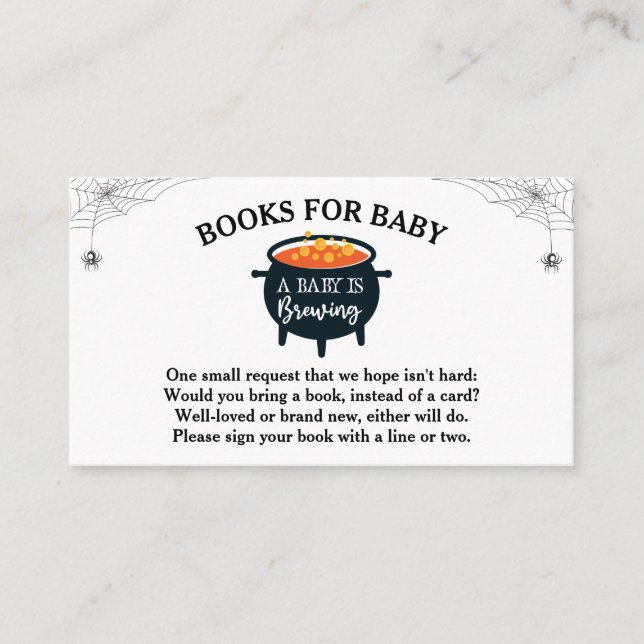 Carte D'accompagnement Livres pour bébé pour Baby Shower de sorcière d'Ha (Devant)