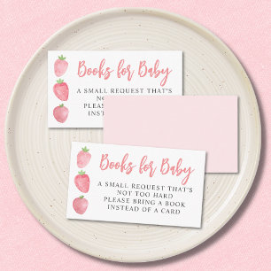 Carte D'accompagnement Livres pour bébé pour la baby shower Strawberry Ba