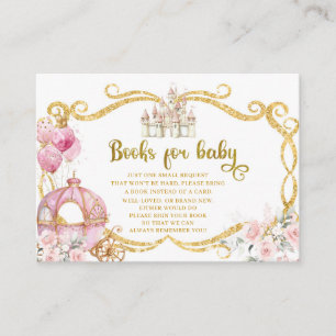 Carte D'accompagnement Livres pour bébé Princesse Royale Carrosse Rose
