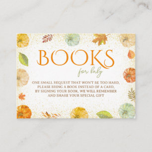 Carte D'accompagnement Livres pour bébé Pumpkin Fall Baby Shower