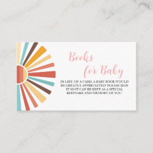 Carte D'accompagnement Livres pour bébé Ray of Sunshine Baby shower rose