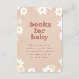 Carte D'accompagnement Livres pour bébé Retro Daisies Baby Shower
