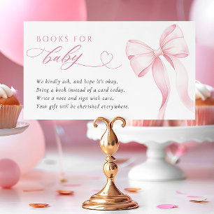 Carte d'accompagnement Livres pour Bébé Ruban Rose
