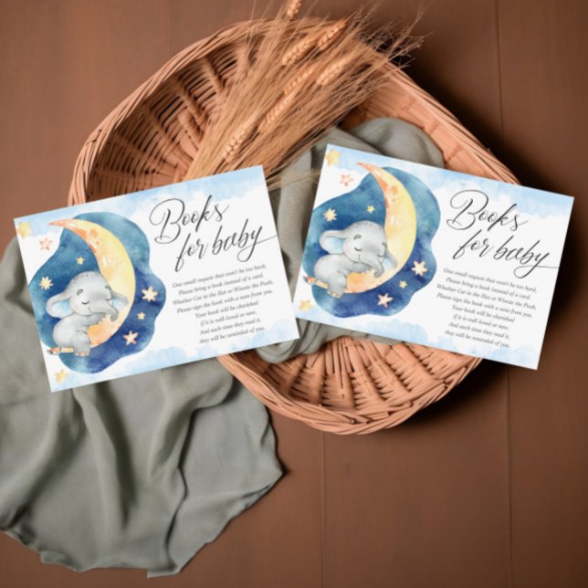Carte D'accompagnement Livres pour bébé sommeil éléphant lune étoiles gar (Créateur téléchargé)
