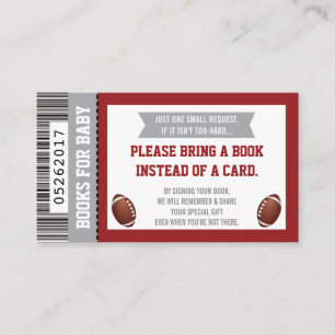 Carte D'accompagnement Livres Pour Bébé, Sports, Baby shower De Football,