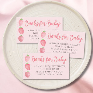 Carte D'accompagnement Livres pour bébé Strawberry Baby Shower Rose
