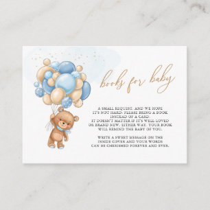 Carte D'accompagnement Livres pour bébé Teddy Bear Blue Balloons Enclôtur