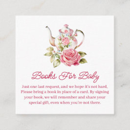Carte D'accompagnement livres pour bébé, thé fête fille baby shower