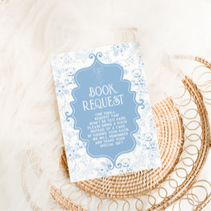 Carte D'accompagnement Livres Pour Bébé Toile De Jouy Bear Blue