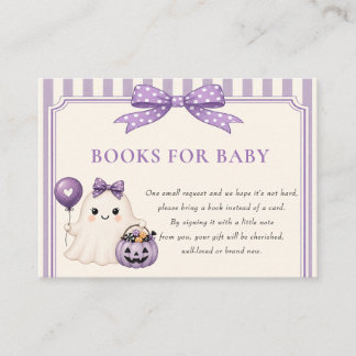 Carte D'accompagnement Livres pour bébé violet fantôme mignon Halloween