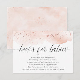 Carte D'accompagnement Livres pour bébés jumeaux filles aquarelle bleu ro