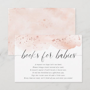 Carte D'accompagnement Livres pour bébés jumeaux filles aquarelle bleu ro